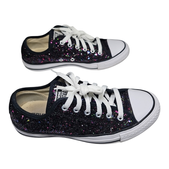 Converse Chuck Taylor All-star low black with multicolor glitter sequins. - Picture 4 of 8